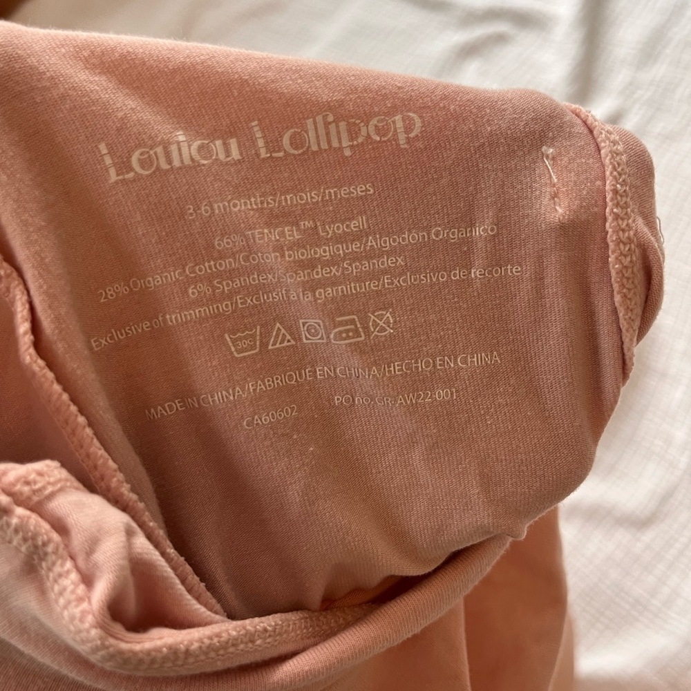 Loulou lollipop pink pants- used- 3-6mo - Picture 3 of 3
